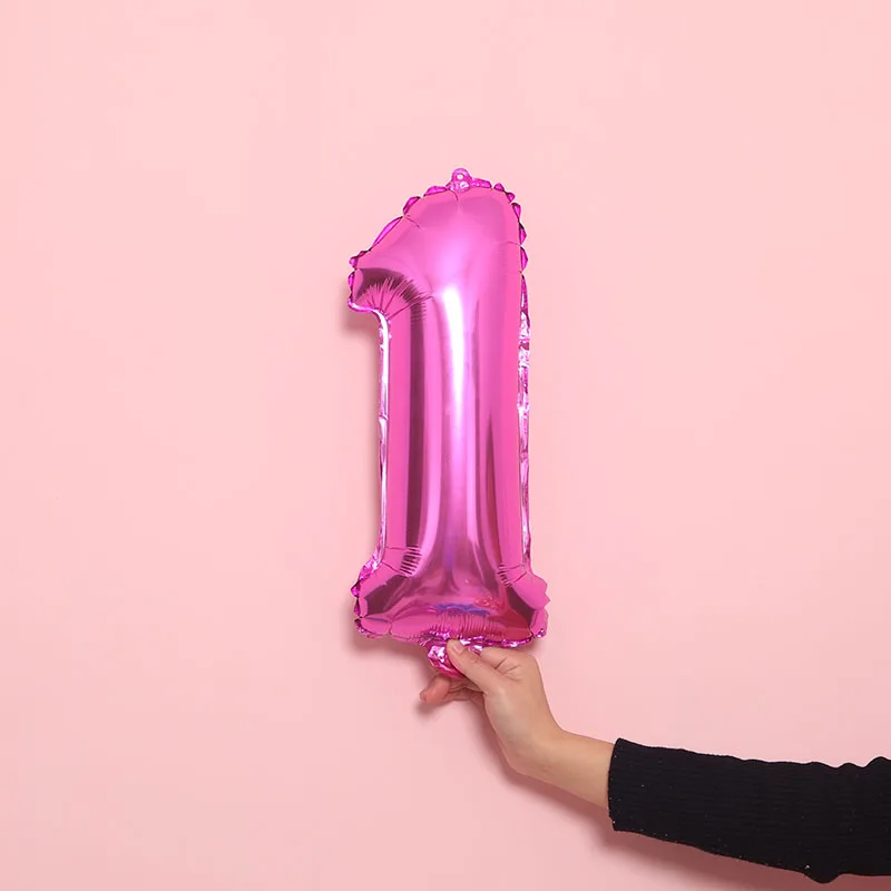 Starlzmu 10 шт. 16 дюймов розовый Количество воздушных шаров синий цифровой Фольга шар наряд для первого дня рождения рисунок воздуха воздушный шар для Бэйби Шауэр украшения