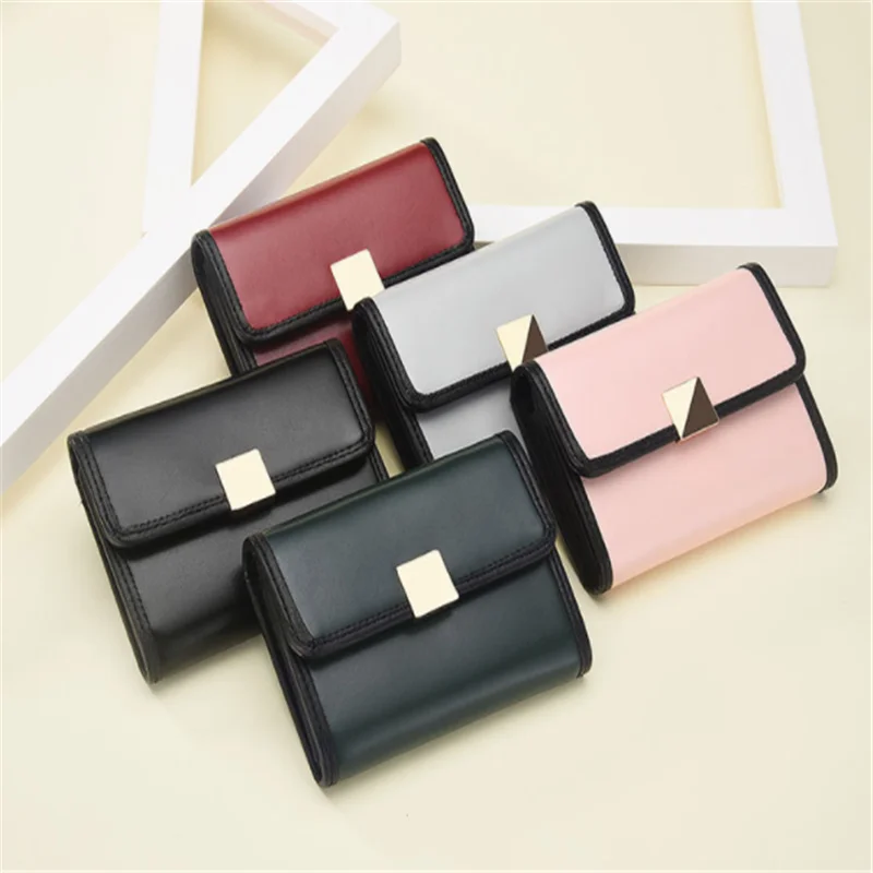 

New Women's Wallet Korean Version of the Stylish Leather Multi-card Organ Small Card Pack Student Wallet