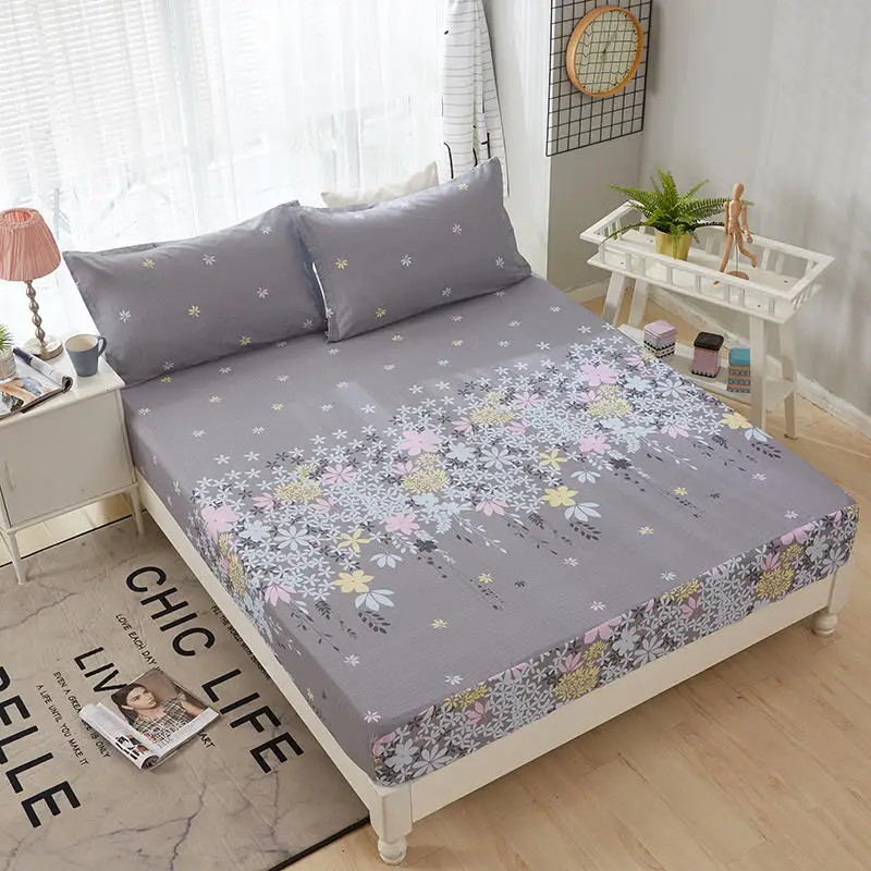 

Wholesale 1pcs universal 100% cotton Fitted Sheet Mattress Cover Four Corners With Elastic Band Bed Sheet drap de lit