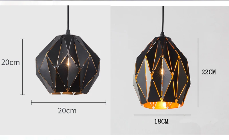 Ретро Железный подвесной светильник Лофт минималистичный подвесной светильник черный металл E27 светильник для ресторана