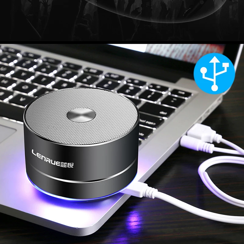 LENRUE Портативный Беспроводной Bluetooth Динамик стерео светодио дный s со встроенным