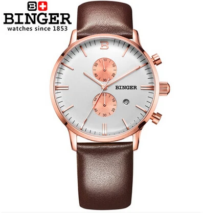 2016 New Fashion Watch Women Geneva Brand Binger Watches Men Quartz Watch Gold Steel Relogio Masculino