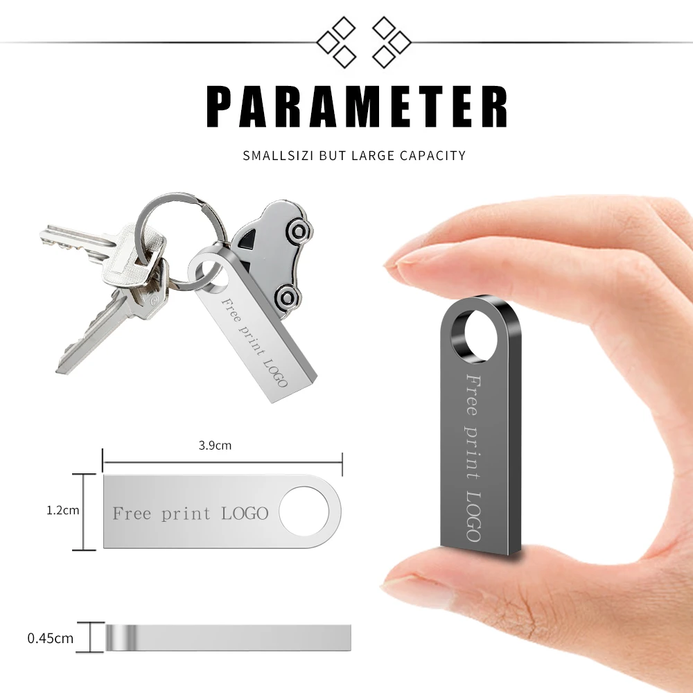 New usb flash drive Mini metal pendrive 4GB 8GB 16GB 32GB 64GB flash memory usb 3.0 gift pen drive 128GB u disk Silver Free logo (13)