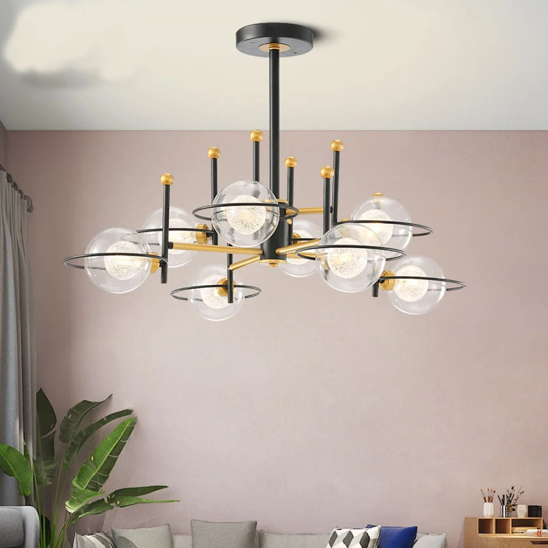 

2018 Nordic modern chandelier Lighting Living Room Chandelier ceiling lamp lights Individual Household Glass Living Room lustre