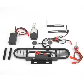 

RC Toy Accessory RC Parts RC Front Bumper with 2 Round LED and Winch Remote Controller for Traxxax -4 1/10 Crawler Car Parts