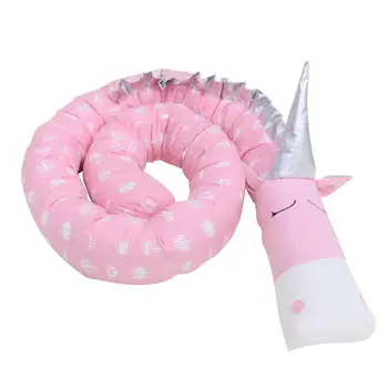 

Pink Unicorn Crib Bumper Safe Anti-Crash Bed Barrier Crib Bed Protector Pillow Cushion