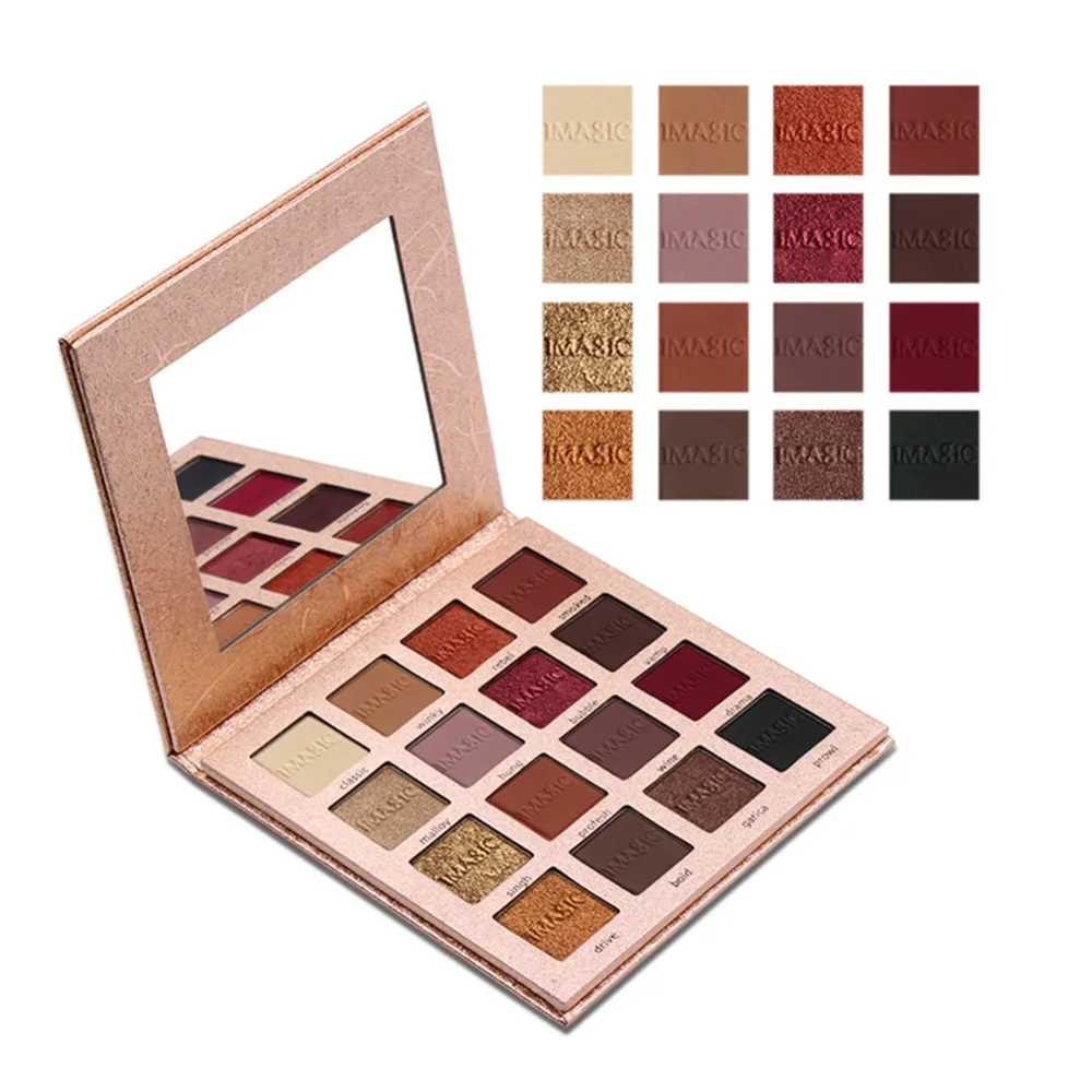 

IMAGIC 16 Colors Shimmer Matte Eye Shadow Waterproof Makeup Cosmetics Mineral Glitter Eyeshadow Powder Palette Set #263737