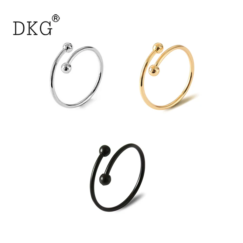 

Simple and Stylish Double Ball Cute Ball Open Cross Adjustable Ring Fit for Women