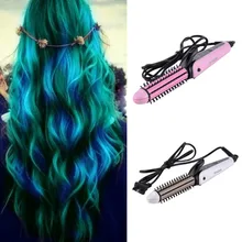 3 in 1 Style Hair Styling Tool Ceramic Flat Hair Straightener Roller Electric Straightening Irons Comb Curling Hair Curler Brush