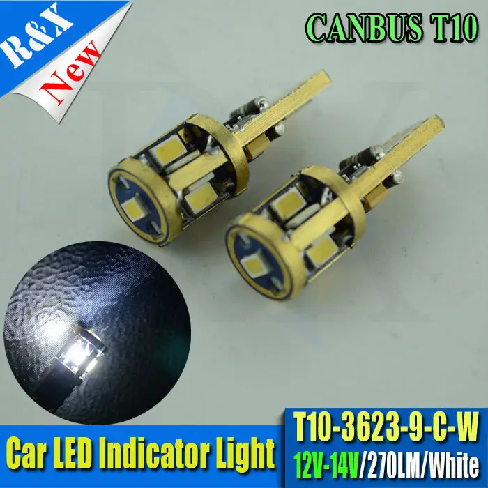 

Pair AC12V T10 CANBUS 9SMD 3014 SMD Error Free Car Bulb W5W 194 LED Lamp Auto Rear Light White CAN BUS
