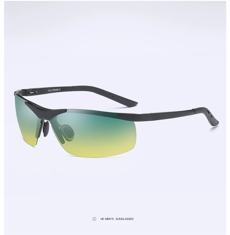 YSO солнцезащитные очки Для Мужчин Поляризованные UV400 алюминия и магния рамки HD Ночное видение вождения очки без оправы аксессуар для Для мужчин 6806