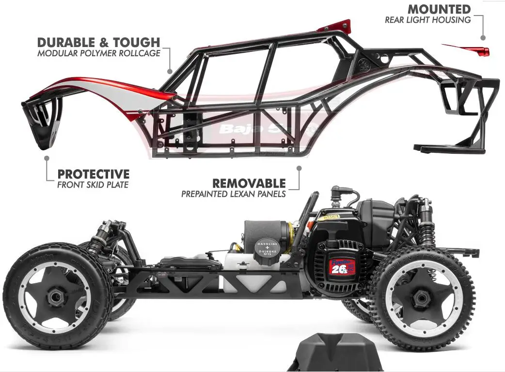 1/5 Off Road Roll Cage for HPI 5B Kraken TSK-b 5B Sidewinder X5