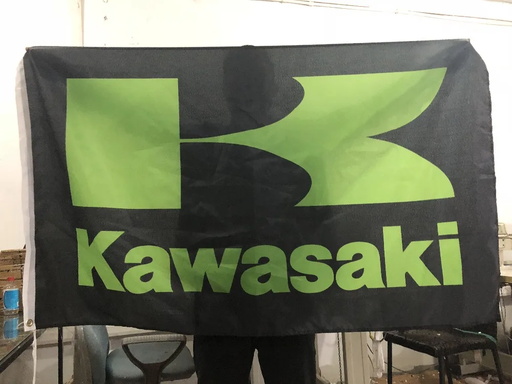 Флаг Kawasaki 3x5 футов баннер 100% полиэстер Автомобильный флаг бесплатная доставка |
