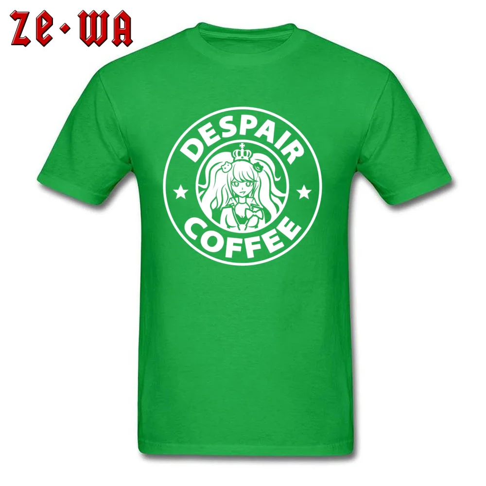 Despair Coffee Danganronpa 6279 Round Collar Tshirts Summer Fall Hip hop Tops Shirts 2018 New Fashion Cotton Tops Shirt Young Despair Coffee Danganronpa 6279 green