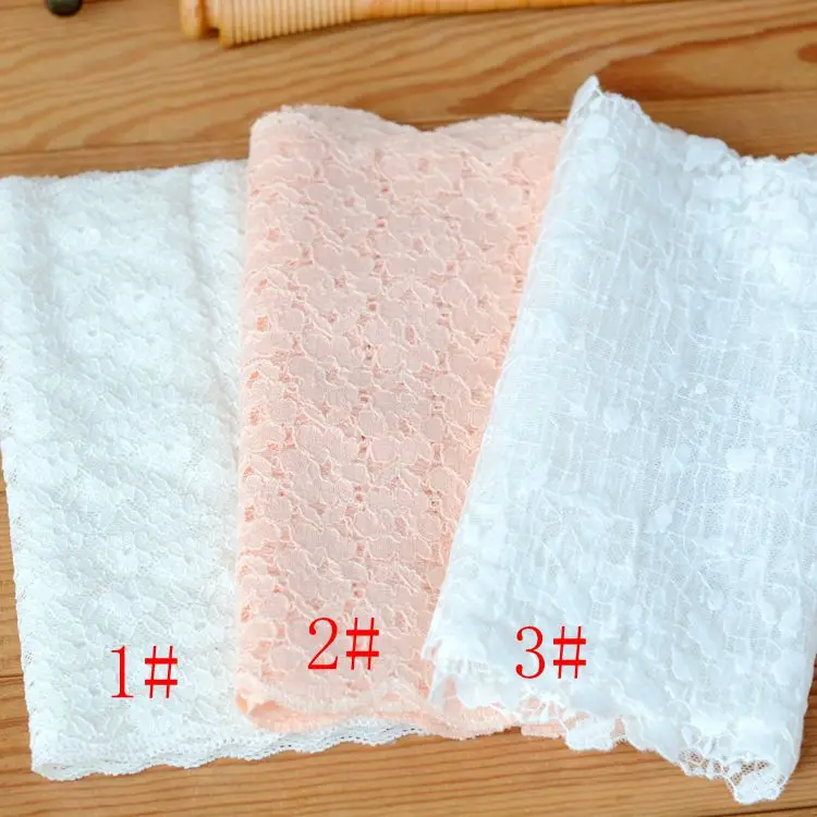 

2019 hot sale Lace accessories Rice white pink embroidery bilateral lace 21 cm d2102