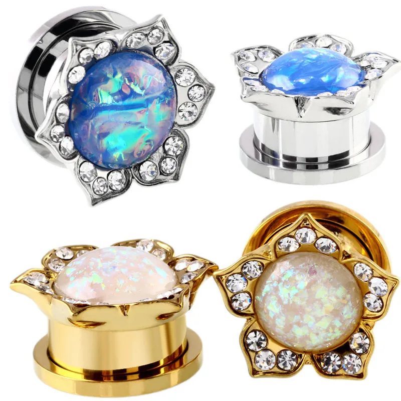 Buy LINOSIR 2017 1 Pc Opal Stone Crystal Ear Plugs