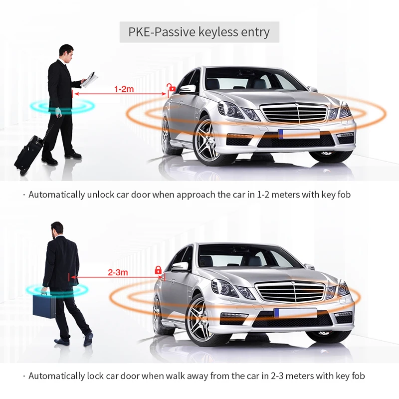 Easyguard 2方法pke車の警報システム液晶ページャ表示オートロック解除セキュリティ振動アラーム衝撃センサーセキュリティユニバーサル  AliExpress