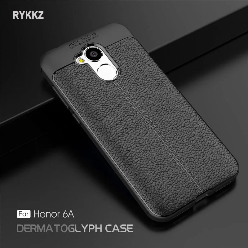 

Case On Honor 6a Luxury Soft Shockproof Leather Grained TPU Back Cover For Coque Huawei Honor6A 6 A DLI-TL20 5.0" Phone Cases