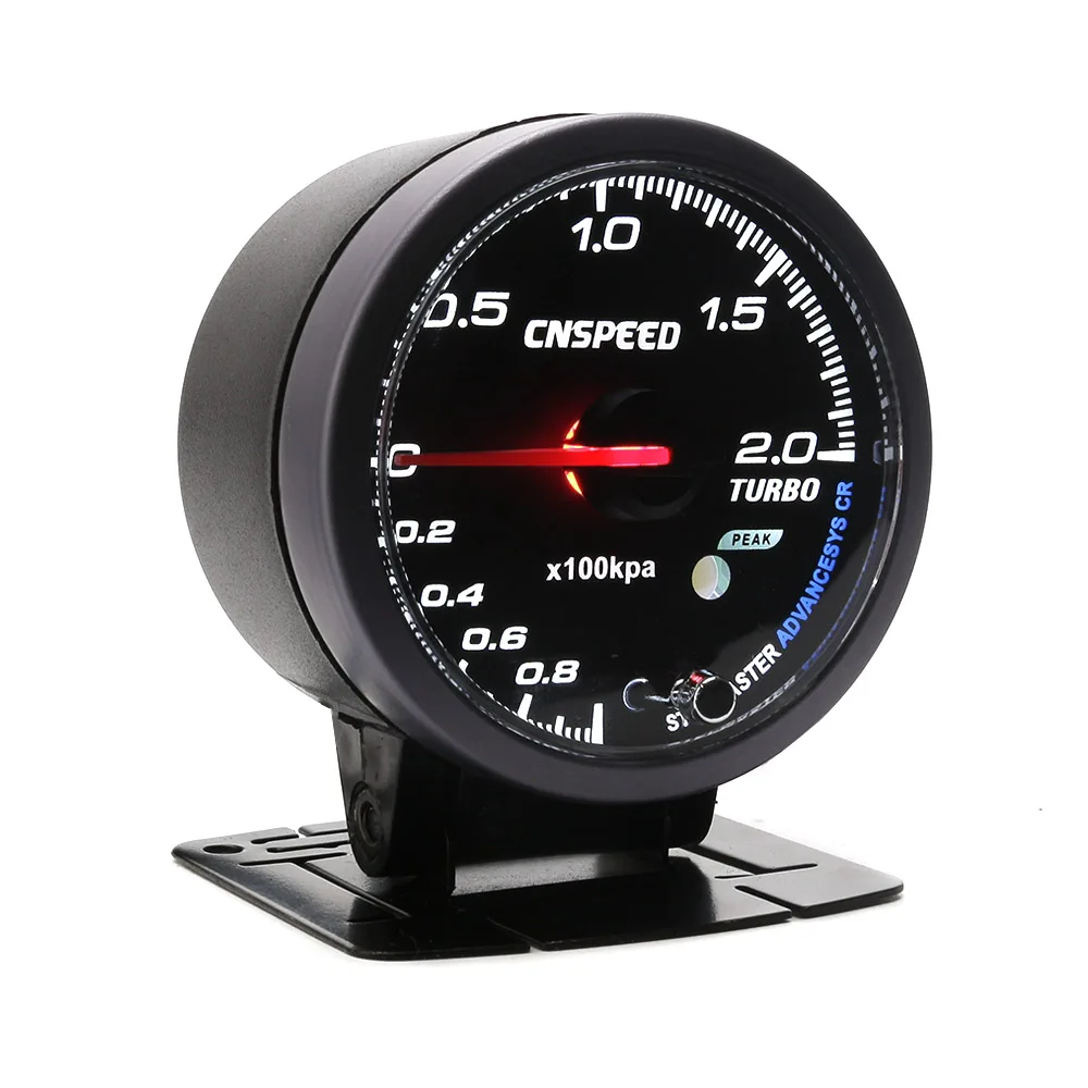 CNSPEED 60 мм автоматический турбо boost gauge-1-2Bar Янтарная/белая подсветка с пиковой функцией автомобильный турбо boost meter