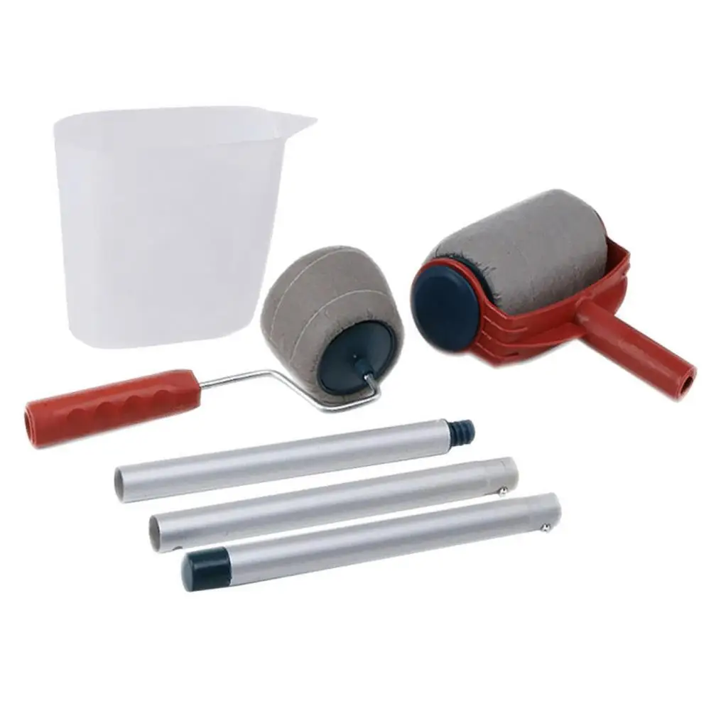 

6Pcs/Set Handheld Roller Brush Pro Flocked Edger Wall Painting Runner Kit Tool