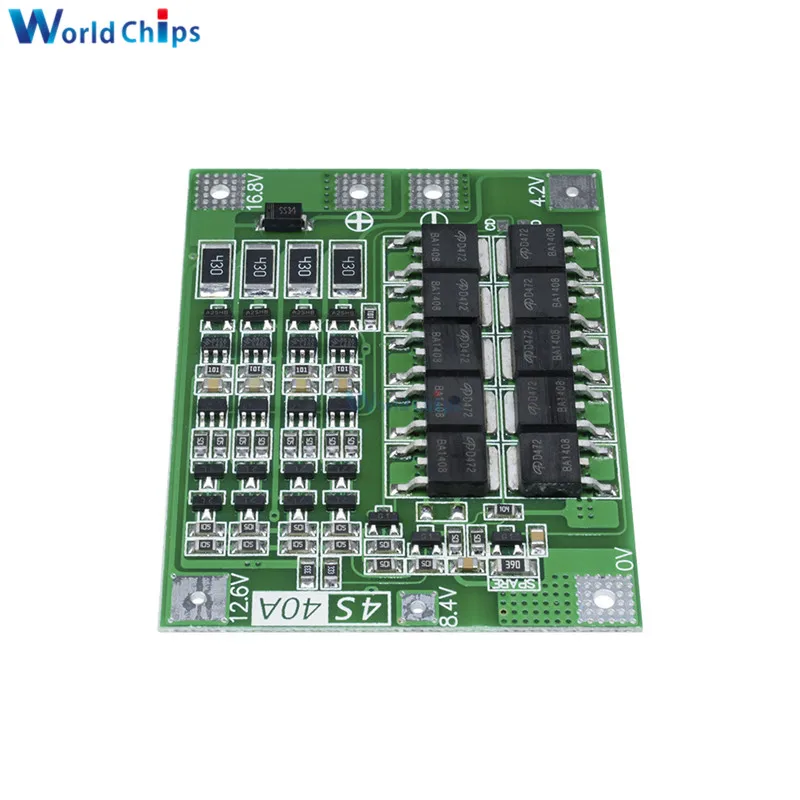 4S 40A литий ионная аккумуляторная плата PCB BMS 18650 модуль Lipo Cell с балансировкой для
