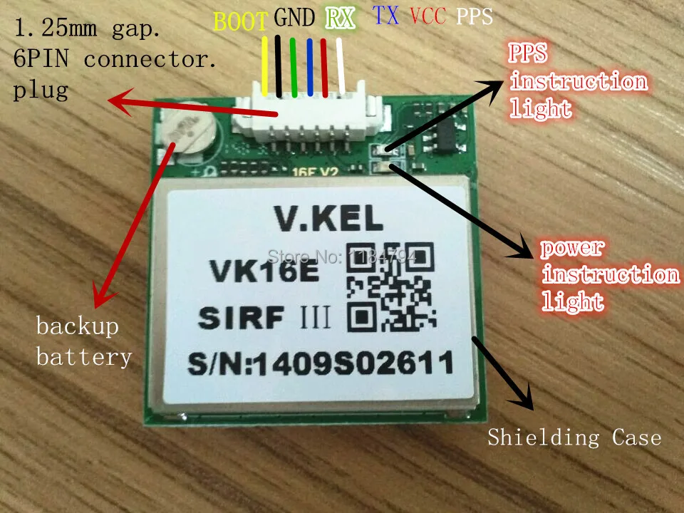 VK16E GMOUSE GPS ceramic chip antenna module SIRF3 9600 baud TTL signal |
