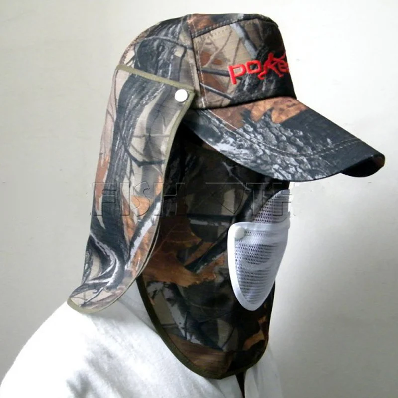 camo hat with neck flap