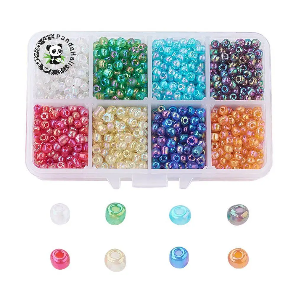 6//0 Rocaille Glass Seed Beads Opaque 4mm Blue Steel 20g