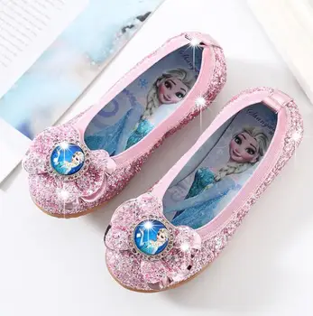 

Autumn new Elsa Shoes For Girls Cartoon Leather Children Shoes Princess Kids Shoes Girl Sandals Dress Snow Queen Sandal