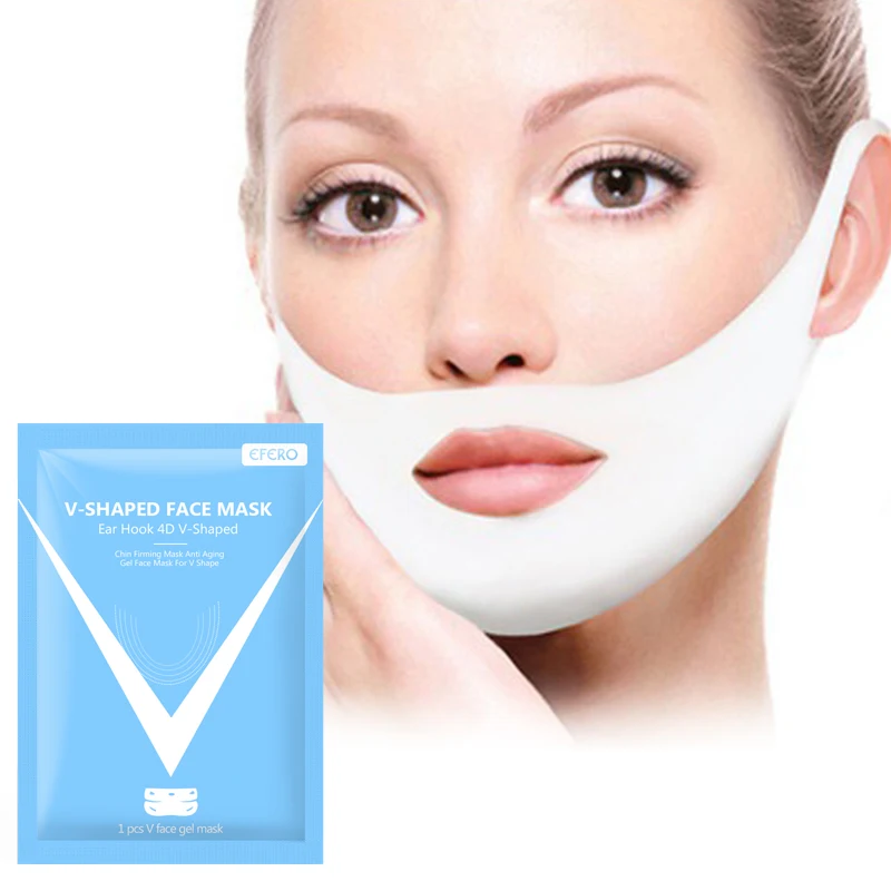 

EFERO 2pcs 4D Double V Face Mask Slimming Mask Chin Check Neck Lifting Thin Skin Tightening Anti Wrinkles Ear Hanging Face Mask