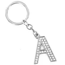 Брелок A-Z с инициалами брелок с буквой автомобильный Блестящий серебряный брелок для мотоцикла diy металлический брелок для женщин