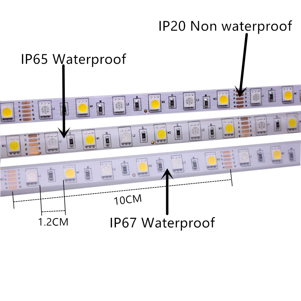 12 V 10 cm 30 cm couleur unique flexible Bande DEL 5050 SMD IP65 Waterpro conditionnements multiples 