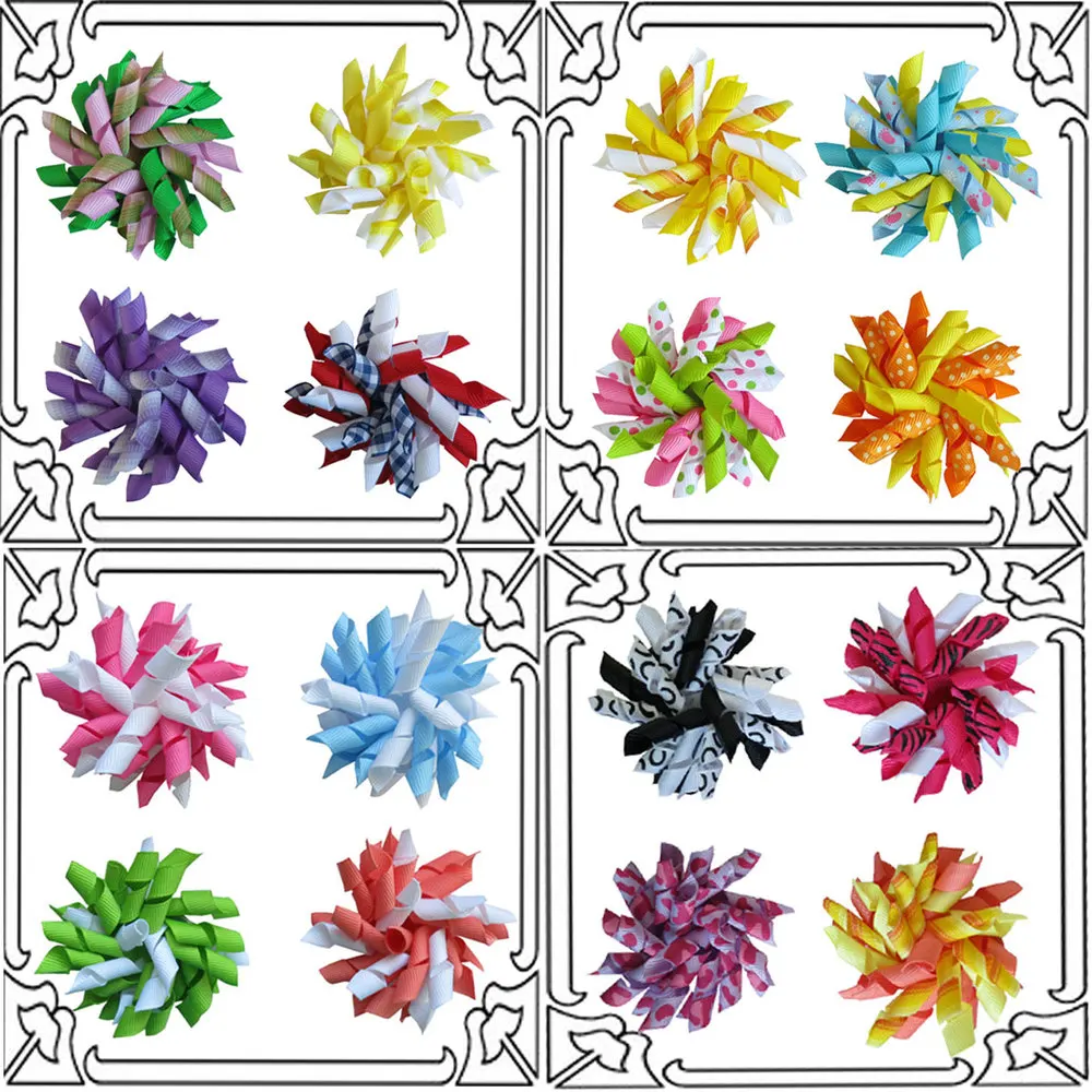 

2015 48pcs BLESSING Happy Accessories 2.5New fashion korker hair bows corker hair clips for girl accessories from hair bows
