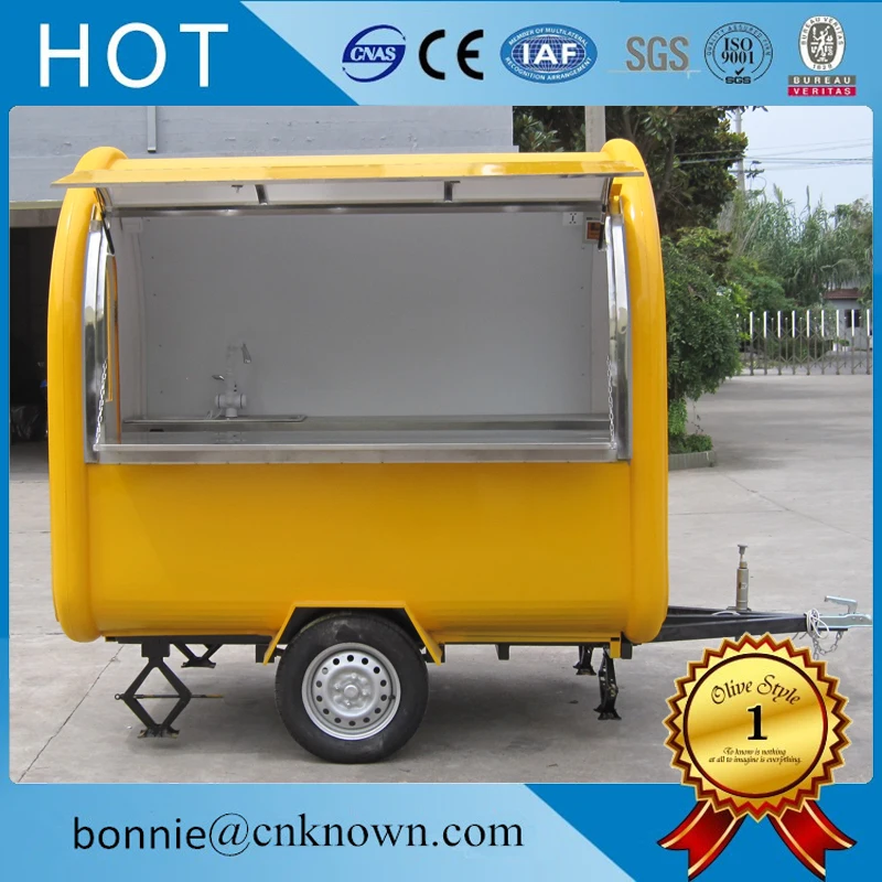 Used For Fast Food Hot Dog Ice Cream Bread 220 Cm Wide Food Trailer