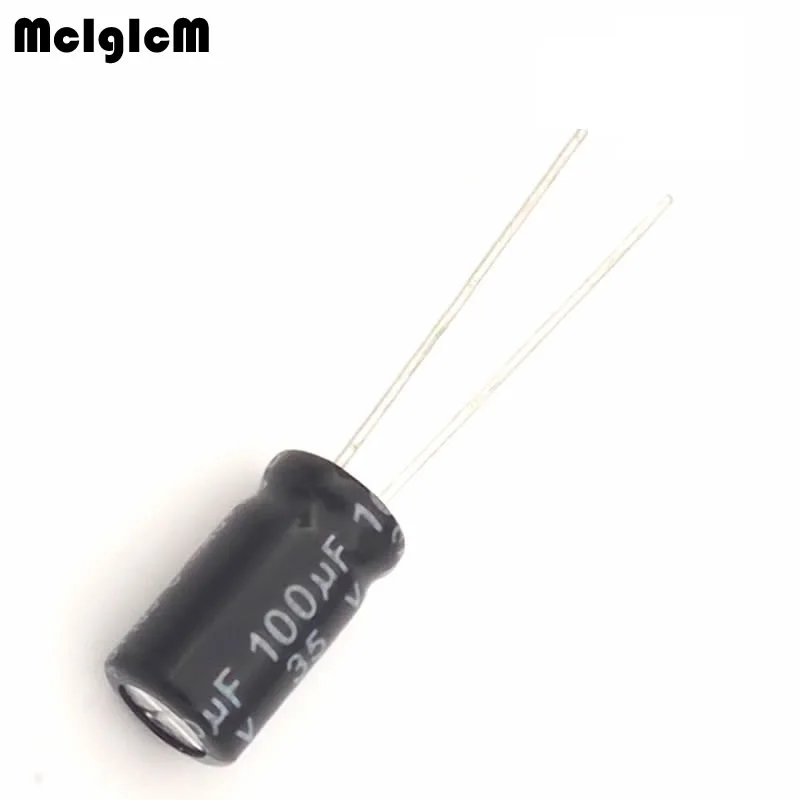 MCIGICM 1000 шт. Алюминий электролитический конденсатор с алюминиевой крышкой, 100 мкФ 35V 6*12 электролитический конденсатор с алюминиевой крышкой