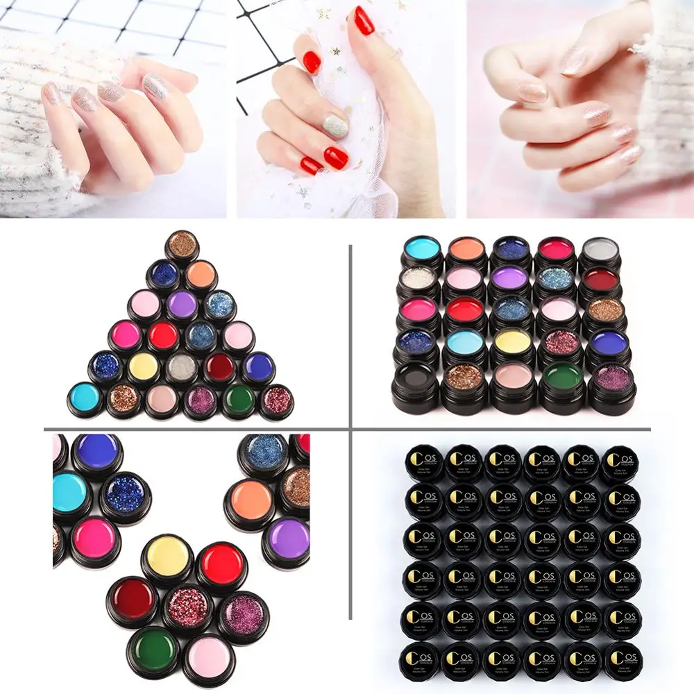

COSCELIA UV Gel Polish Kit 36 Color Nail Salon Poly Gel Paint DIY Design Soak Off Paint UV Nail Gel Varnish Manicure Art Set
