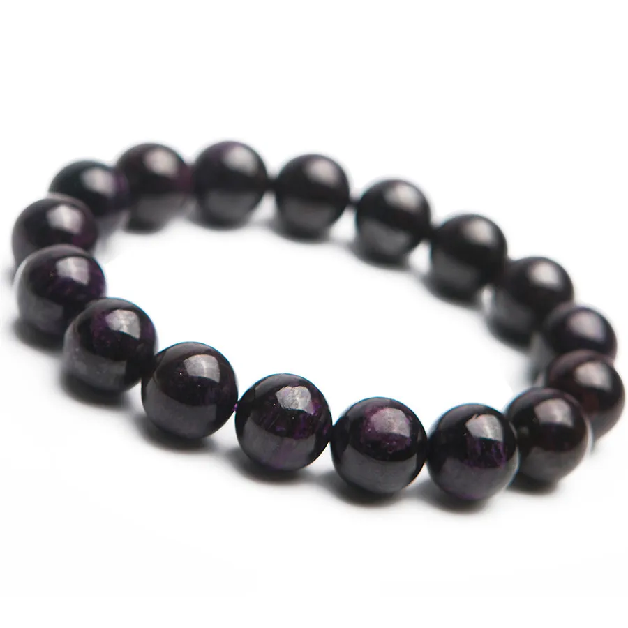 Браслет женский из натурального Sugilite Круглый браслет с кристаллами 13 мм|charm