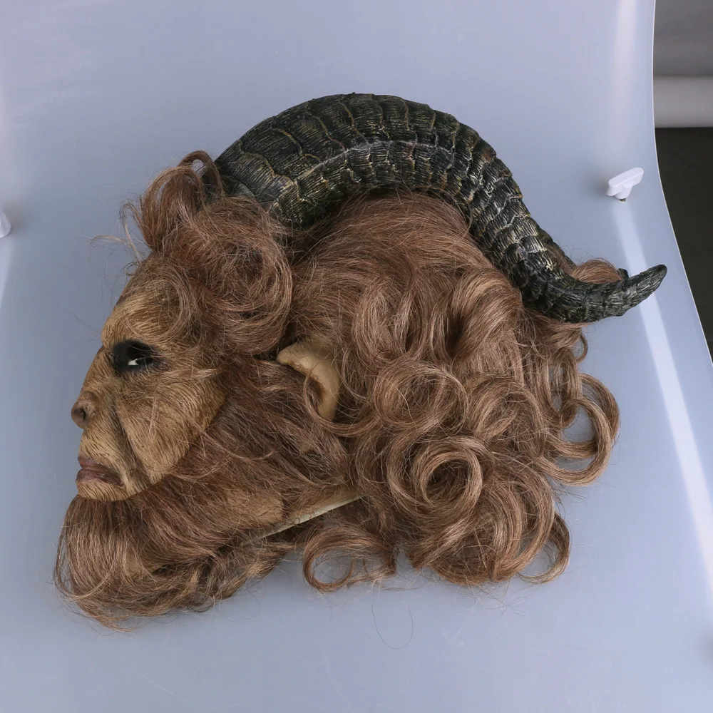 2017 Hot Movie Beauty and the Beast Adam Prince Mask Cosplay Horror Mask Latex Lion Helmet Halloween Party (15)