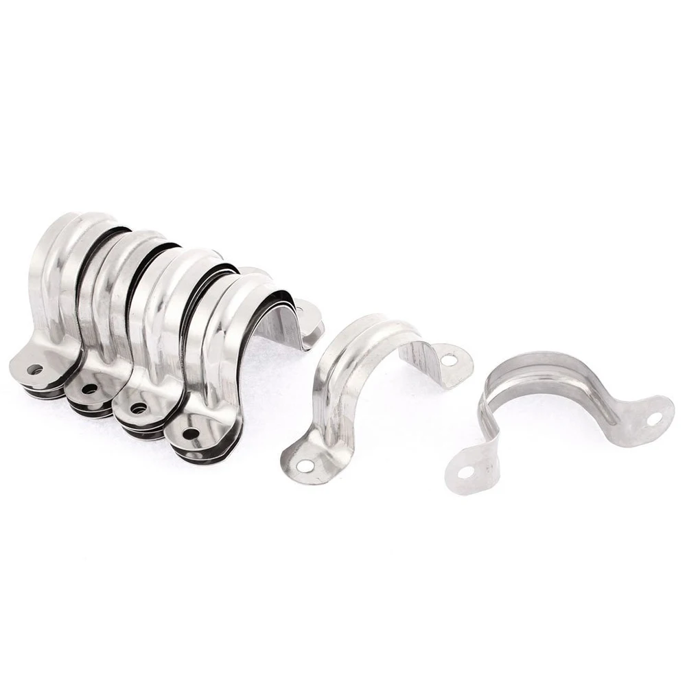 32mm Dia Two Holes Arch 304 stainless steel Pipe Strap Fastener Holder