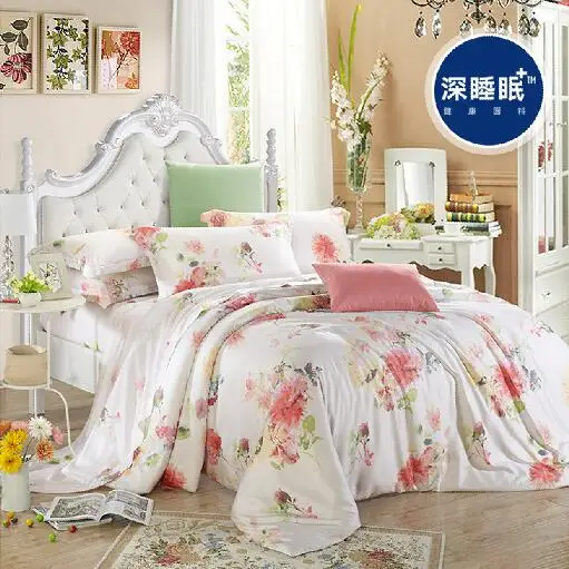 100 silk Spring summer red flower garden floral 4pcs cool textile