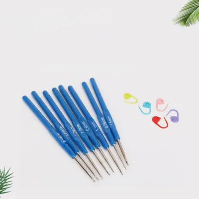 

8 Pcs Knitting Needles Crochet Hooks Tool Plastic 0.6/0.75/0.9/1.0/1.1/1.2/1.5/1.75 mm Sweater Sewing Needles Kit