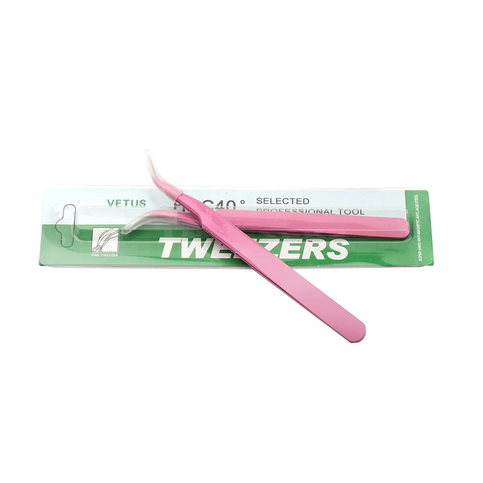 Eyelash Tweezers Stainless Steel Curved Eyelash Extension Tweezers