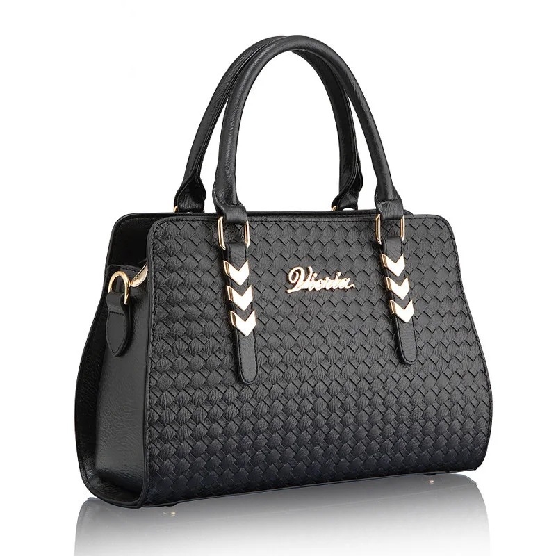 Trendy Luxury Crocodile Knitting PU Leather font b Handbag b font Imported PU Women Designer Shoulder