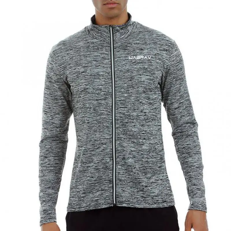 

New Autumn Winter Keep Warm Running Jacket Male Sport Training Coat Zipper High Elastic Basketball Soccer Long Sleeves Tops Navy