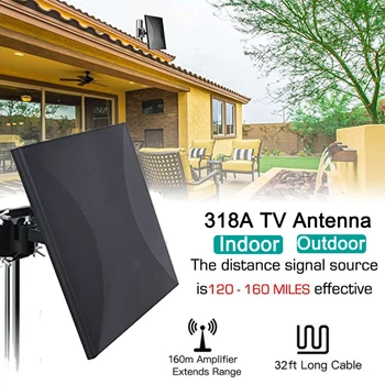 

Satxtrem 318A Indoor/Outdoor DVB-T2 DVB-T TV Antenna 160 Miles HDTV Digital HDTV Cable For 32.8ft Coax Amplifier Signal Booster
