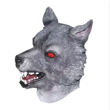 Realistic Halloween Adult Mask Horror Ferocious Animal Dog Latex Wolf Mask latex wolf mask toy for halloween black