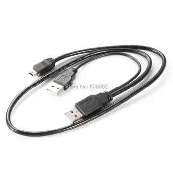 

USB male to USB Male Power Cable + Mini USB Male 5pin Host OTG Cable Data Power Y Splitter Cable for Mobile HDD Hard Drive