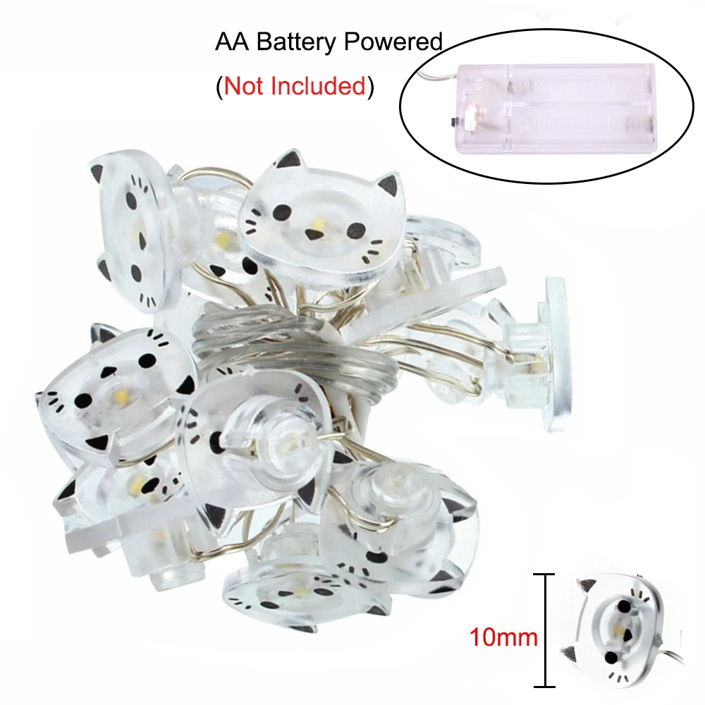 Jiaderui украшения для дома 2 м 20LED Кот медный провод гирлянды светодиодные огни