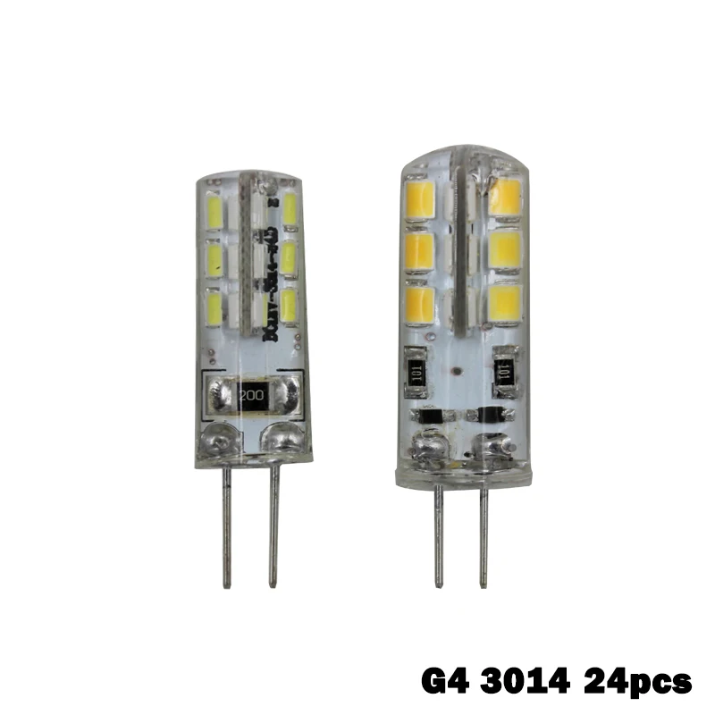 

10pcs G4 LED Light Bulb SMD 3014 Crystal Silicone Lamp 12V 220V 360 Beam Angle for Chandelier Home Light-emitting diode