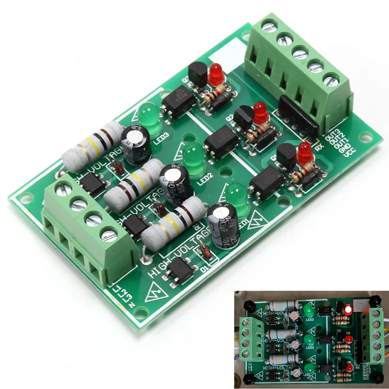 3 Channel Optocoupler Isolation Module AC 220V Isolated Board Testing